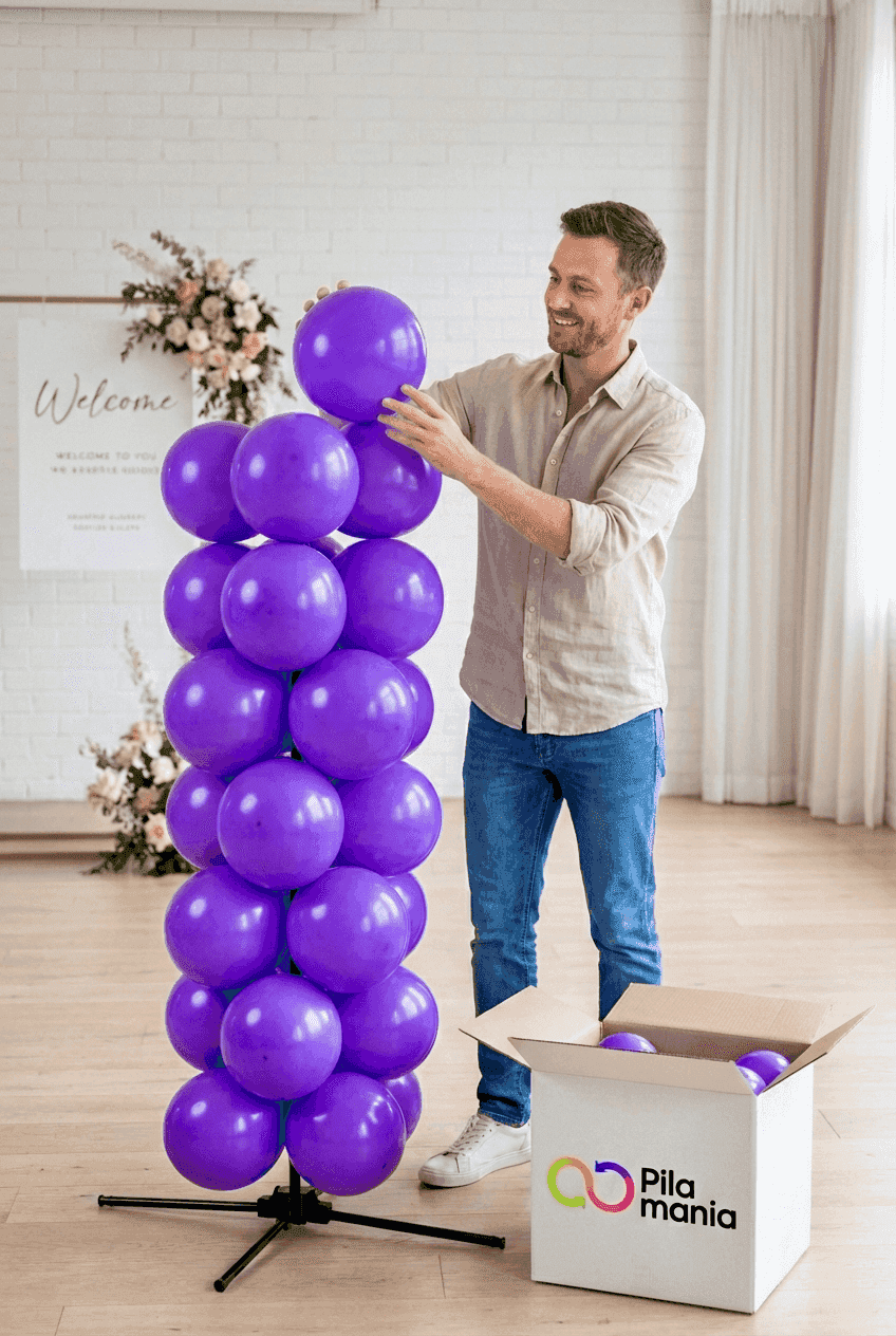 Eenvoudige opbouw van PilaMania ballondecoratie zonder helium