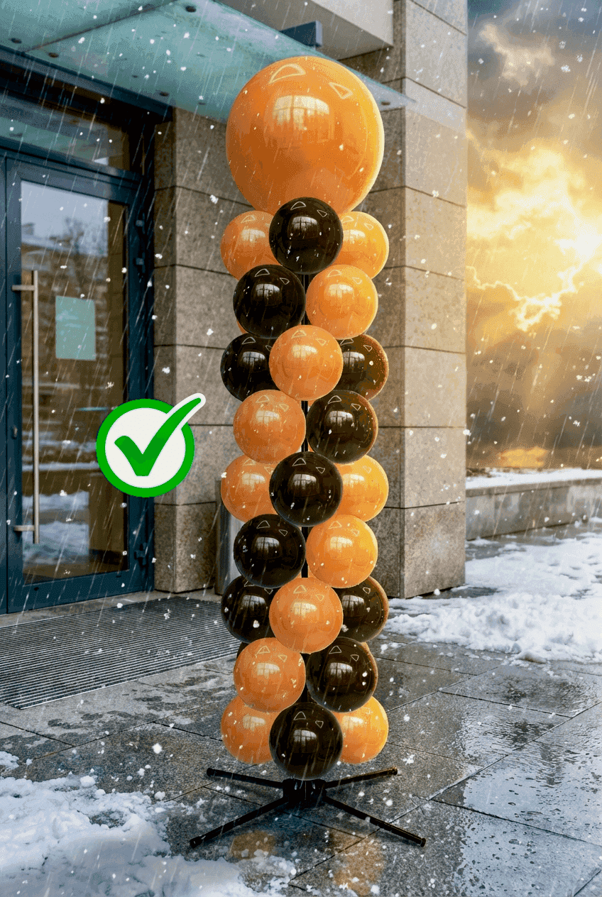 Weerbestendige PilaMania ballondecoratie voor buiten